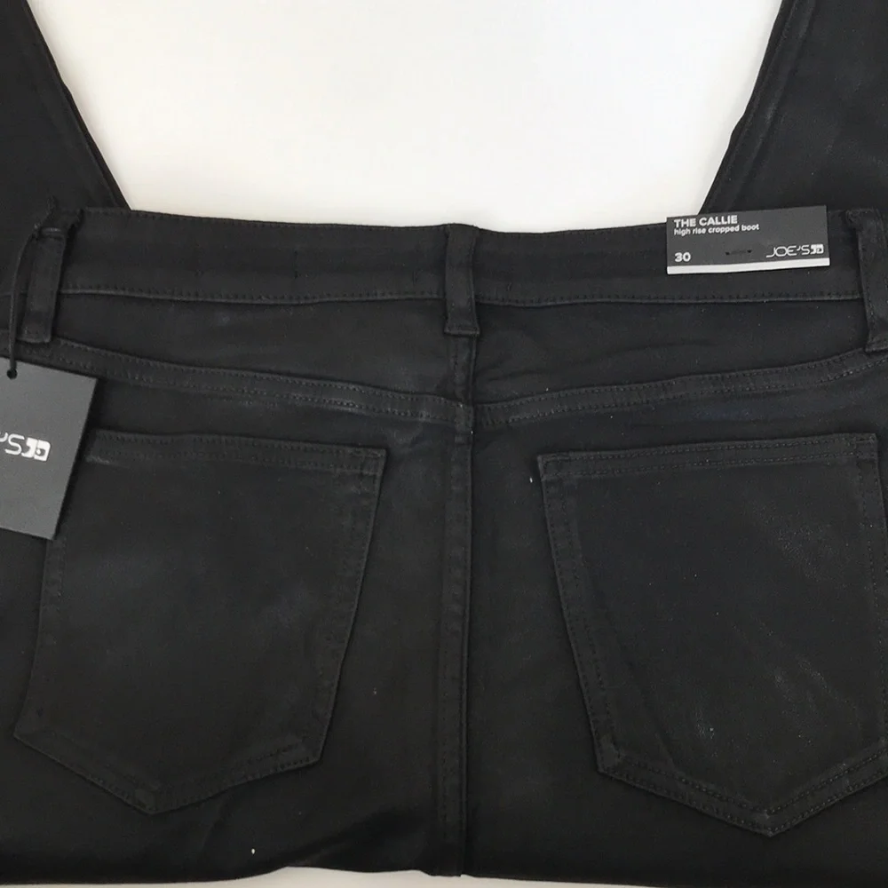 NWT Joe’s Jeans Callie Black Coated Denim High Rise Bootcut Crop Pants 28 & 30 - Picture 14 of 16